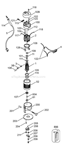 Page A Diagram and Parts List for 3092 Type 2 Porter Cable Laminate Trimmer